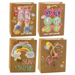 Pungă cadou din hârtie cu motive colorate 23 x 18 x 10,5 cm