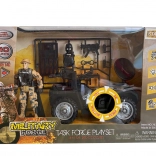 Set militar cu vehicul și accesorii cu efecte