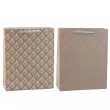 Pungă cadou cu relief bej 32 x 26 x 10 cm