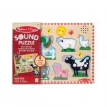 Melissa & Doug puzzle din lemn cu sunete