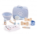 Set veterinar Bigjigs Toys pentru copii – set din lemn pentru animăluțe, 12 piese