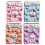 Pungă cadou din hârtie cu ursuleț, culori pastel 23 × 18 × 10,5 cm