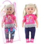 Păpușă blondă 45 cm cu biberon