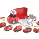 Mașină de pompieri cu efecte și 6 mașini mici