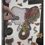 Puzzle din lemn cu contur, elefant