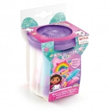 Set cu plastilină Casa Pisicii lui Gabi Creațiile mele curcubeu - pahar mov