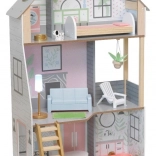 Căsuță pentru păpuși KidKraft Alina – căsuță din lemn cu trei etaje, cu mobilier