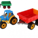 Tractor de plastic cu remorcă pentru copii