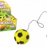 Minge de fotbal pe elastic jojo 6 cm – galbenă