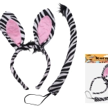 Set de carnaval zebră cu bentiță și coadă