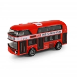 Autobuz londonez metalic cu două etaje cu mecanism pull-back 9,5 cm