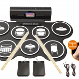 Set de tobe electronice cu pedale și efecte de lumină