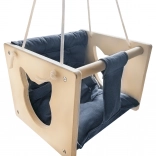 Leagăn de lemn pentru copii Pisică