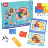 Tooky Toy puzzle logic magnetic Arca lui Noe – 26 piese