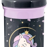 Paso sticlă școlară mov-negru cu unicorn 550 ml