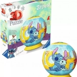 Puzzle 3D sferă DISNEY Stitch 72 piese pe suport