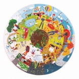 Bigjigs Toys Puzzle rotund pentru podea Patru anotimpuri