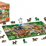 Puzzle din lemn grădiniță la fermă 2 în 1