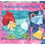 Puzzle Ravensburger Prințesele Disney – Seară cu prințesele, 3×49 piese