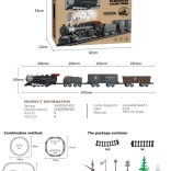 Trenuleț retro cu lumini, sunete și fum 172 cm