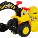 Excavator pentru copii pe baterii Rider + cască + cupă mobilă + spațiu de depozitare