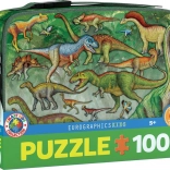 Puzzle în cutie termo pentru gustare Dinozauri 100 piese EUROGRAPHICS