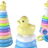 Piramidă de stivuire cu rățușcă, 12 inele (39 × 17,5 × 17,5 cm)