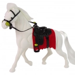 Figurină cal alb cu șa – fermă