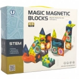 Pistă de bile magnetică – set de construcție cu 66 piese