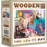 Puzzle din lemn WOODEN CITY Căţei năzdrăvani 505 piese