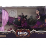 Caleașcă pentru păpuși cu baterii, cu cal și păpușă articulată