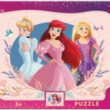 Puzzle cu prințese, 12 piese, pe placă