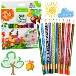 set de creioane colorate din lemn, 24 de culori