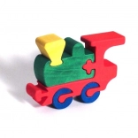 Fauna puzzle din lemn cu piese de inserat – locomotivă