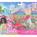 Bicicletă pentru păpușa Barbie cu coș și cască