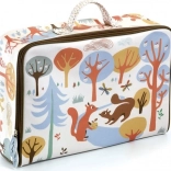 Troler textil pentru copii cu model de veverițe