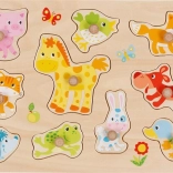 Introducere din lemn Goki pentru copii - Pui de animale