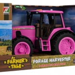 Tractor roz cu funcții de lumini și sunete