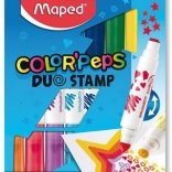 Carioci MAPED Color'Peps Duo Stamp – set de 8 carioci duble cu ștampilă