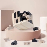 Cub logic din lemn – puzzle 3D pentru copii și adulți