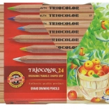 Creioane colorate triunghiulare groase KOH-I-NOOR Triocolor Natur, 24 buc