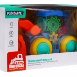 Excavator interactiv transparent cu lumini, sunete și angrenaje 3+