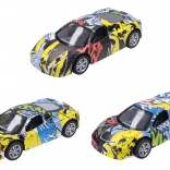 Mașinuță metalică cu graffiti 9 cm cu mecanism pull-back