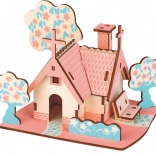 Puzzle 3D din lemn Woodcraft cabană americană