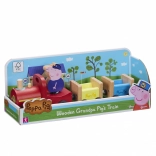 Trenuleț de lemn Peppa Pig cu bunicul Porcușor