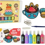 Set pentru pictură pe sticlă Dulciuri DIY 8 culori sclipici