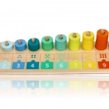 Placă din lemn pentru numărat și asociere 1–10 LELIN