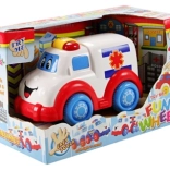 Ambulanță pe baterii cu lumină și sunet 15 cm