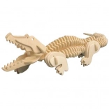 Woodcraft puzzle 3D din lemn – crocodil, 94 de piese