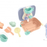 Troler cu roți și set de nisip cu moară de apă